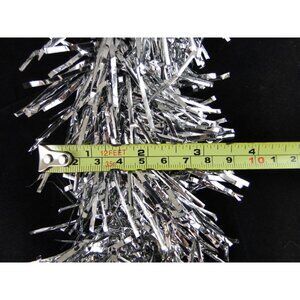 36 FEET CHRISTMAS TREE GARLAND TINSEL TEXTURED SILVER